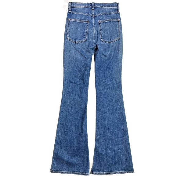 Rag & Bone Bella High Rise Boot Cut Flare Jean Slit Hem Ambra Medium Blue 24 - Picture 2 of 9